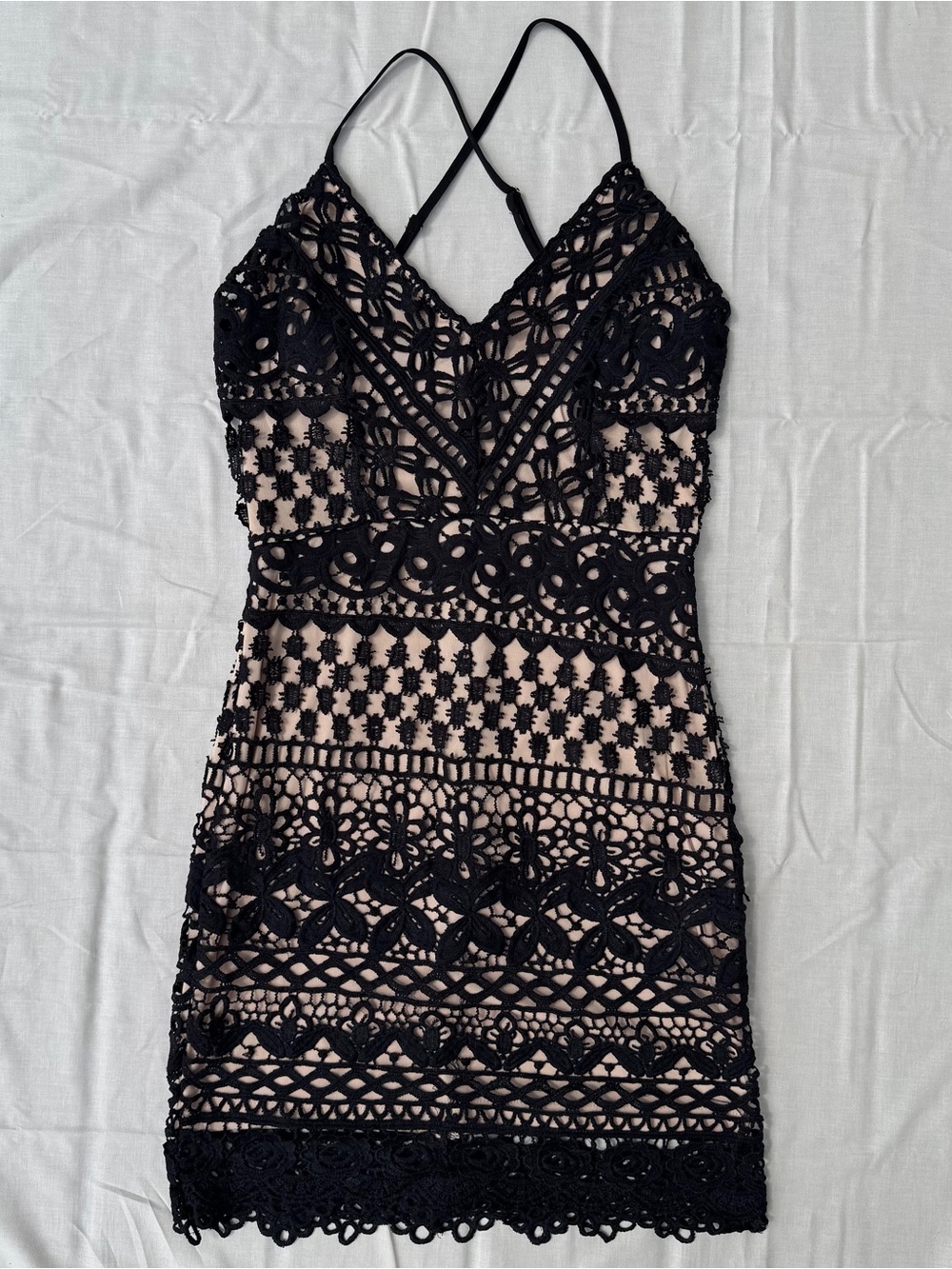 Lulus black lace mini dress